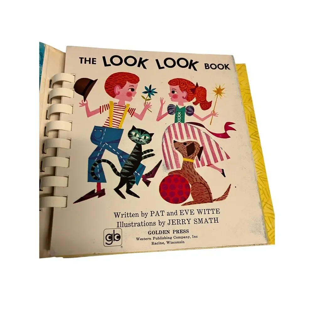 The LOOK LOOK BOOK, Vintage, 50s-60s(?) Board Book Children's Interactive Golden